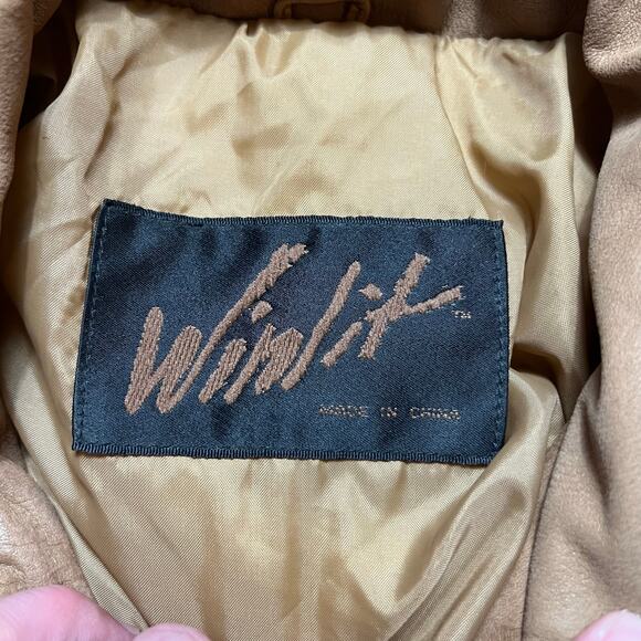 VINTAGE 80s Winlit Patchwork Leather Jacket Size M Western Bomber Jacket Printed - Picture 7 of 8